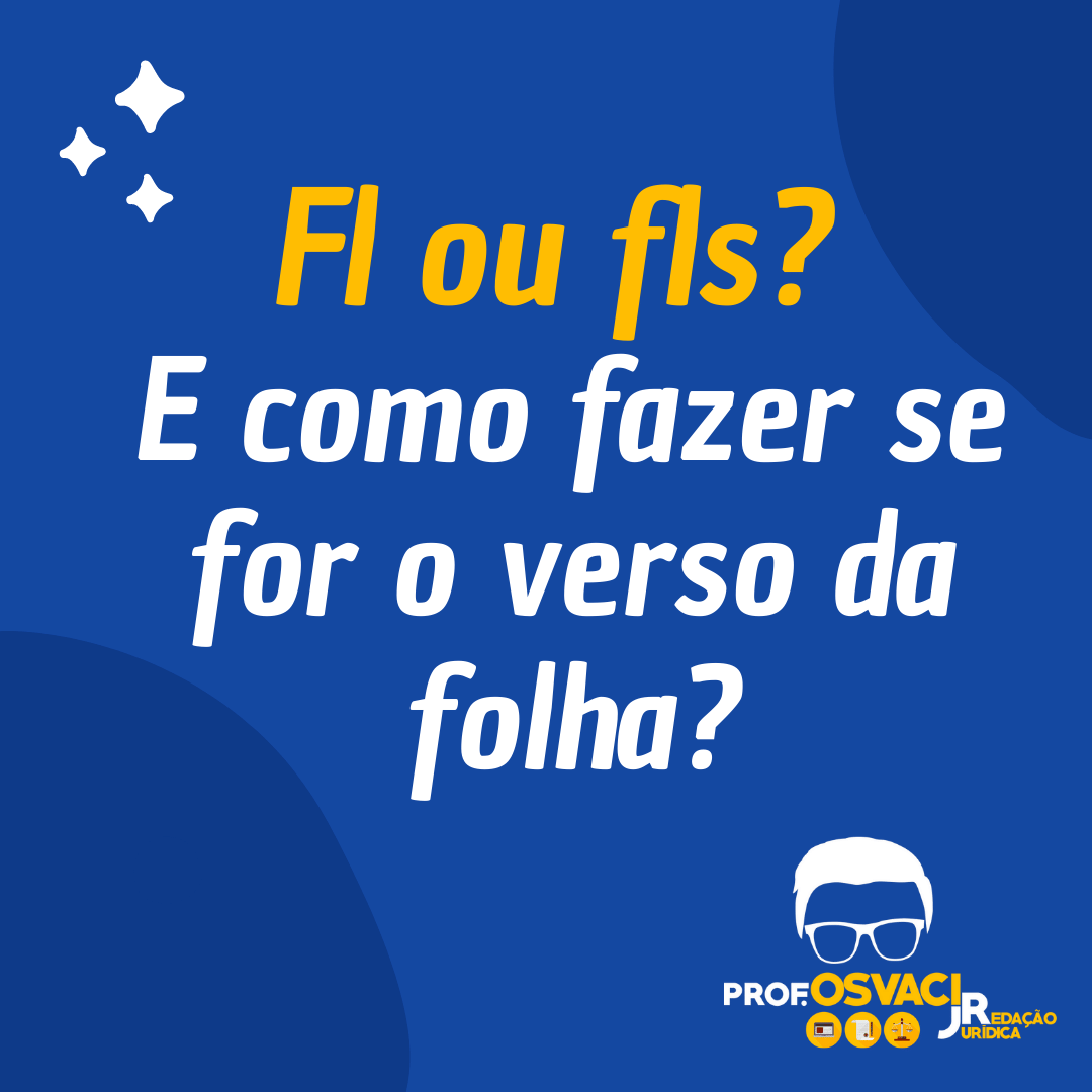 Fl ou fls? E como fazer se for o verso da folha?