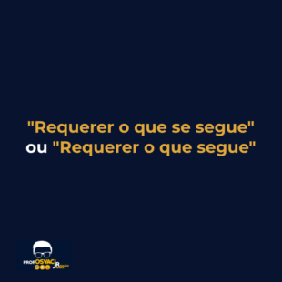 "Requerer o que se segue" ou "Requerer o que segue"